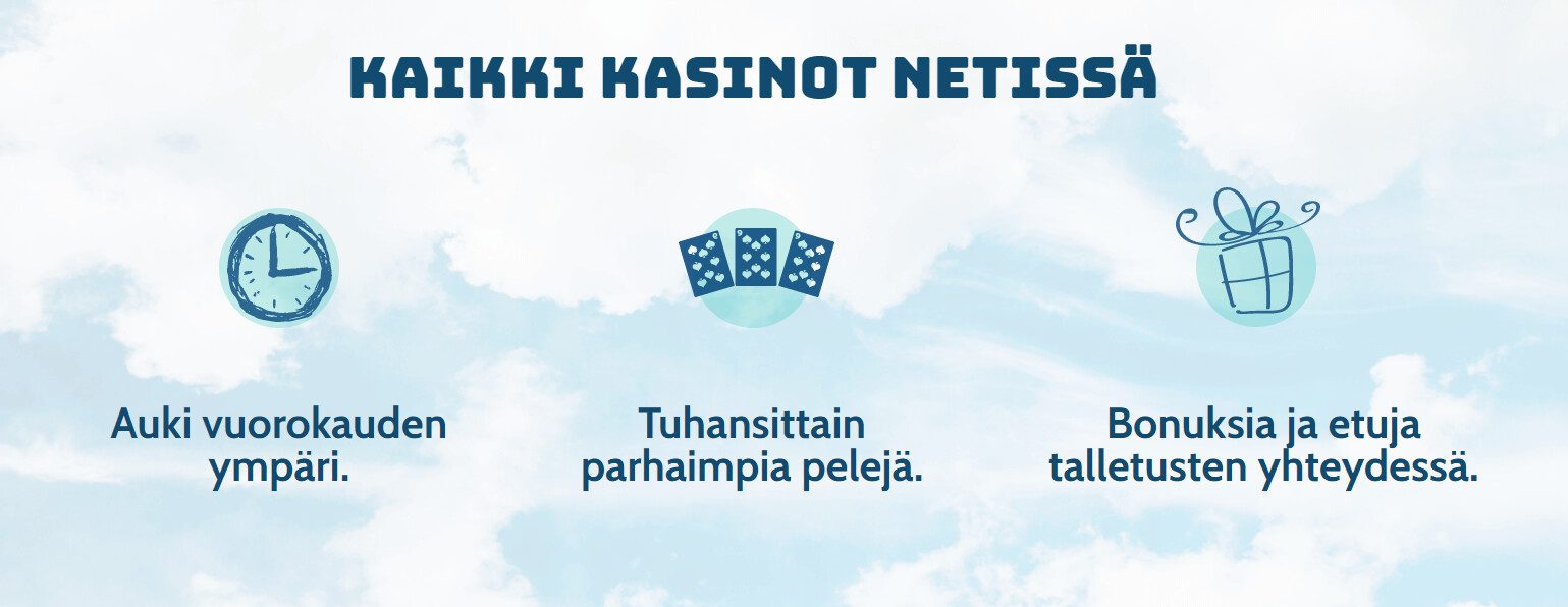 kaikki kasinot tarjoaa suuren pelivalikoiman
