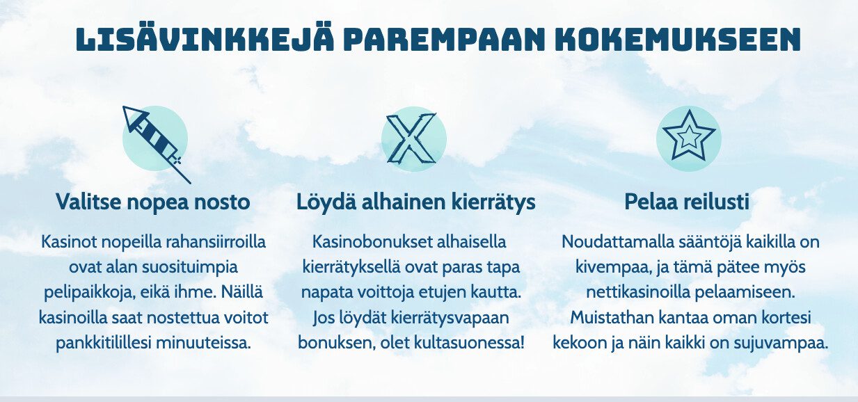 lisavinkkeja parempaan kokemukseen