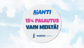 Vain Kasinolinnasta: 15% käteispalautus