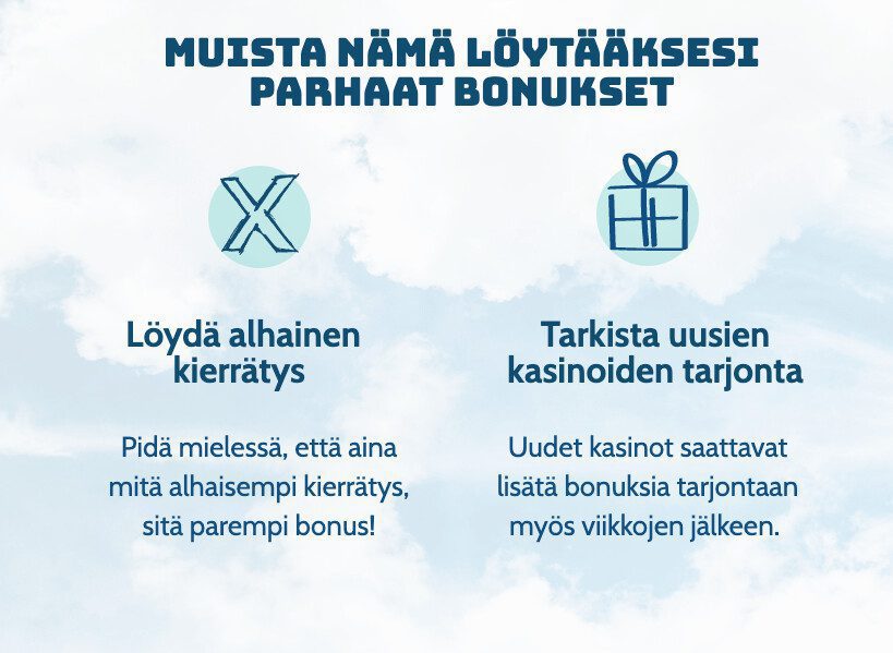 muista nama bonuksia etsiessa