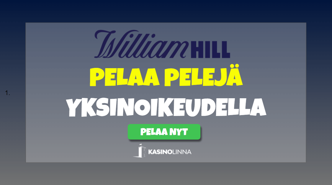 William Hill tarjoaa pelejä uksinoikeudella